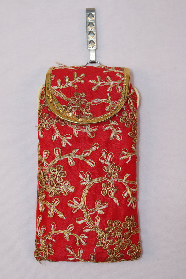 JARI EMBROIDERY MOBILE SLING COVER - RED GRABO365