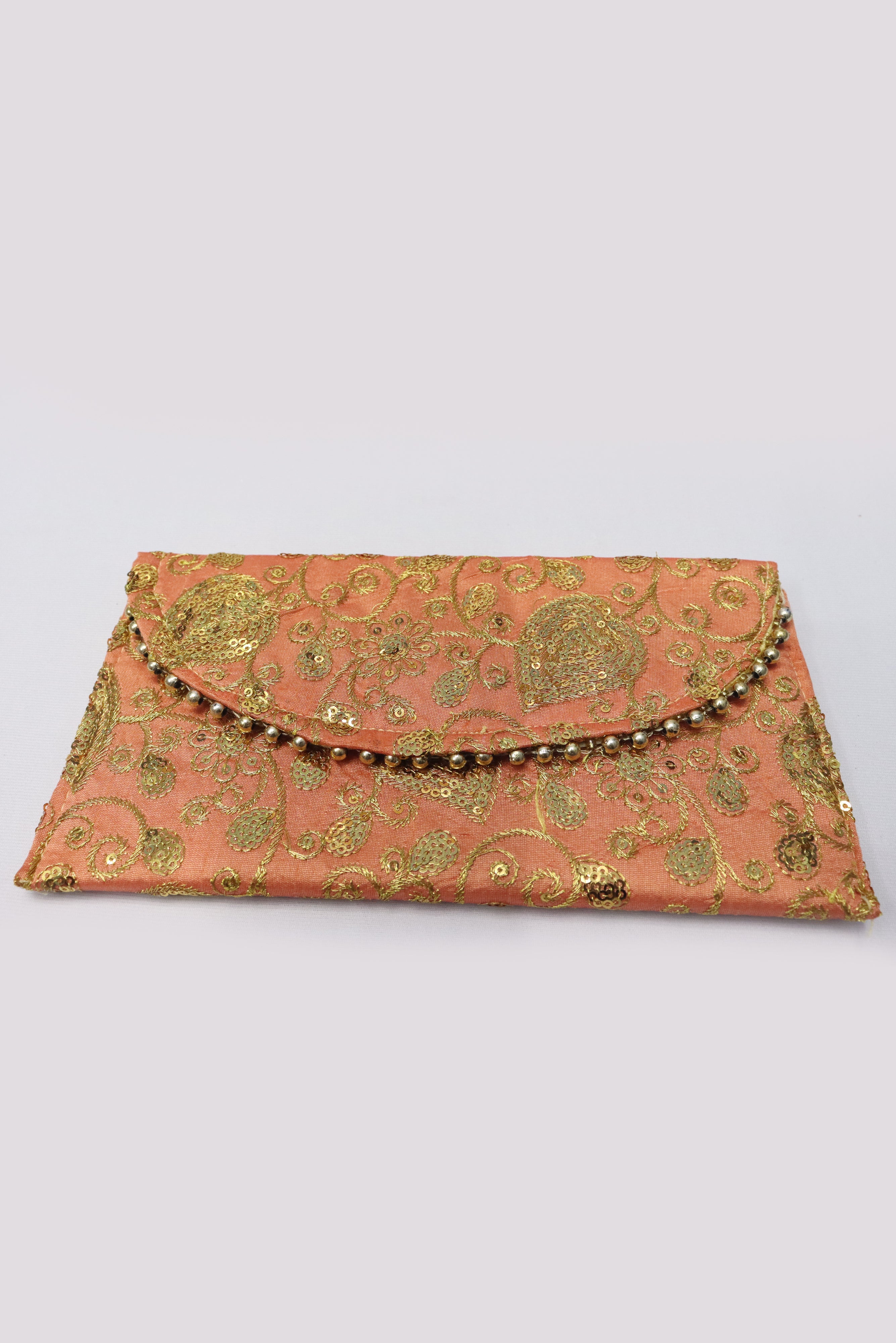 HANDMADE EMBROIDERY ENVELOPE PURSE -PINK GRABO365