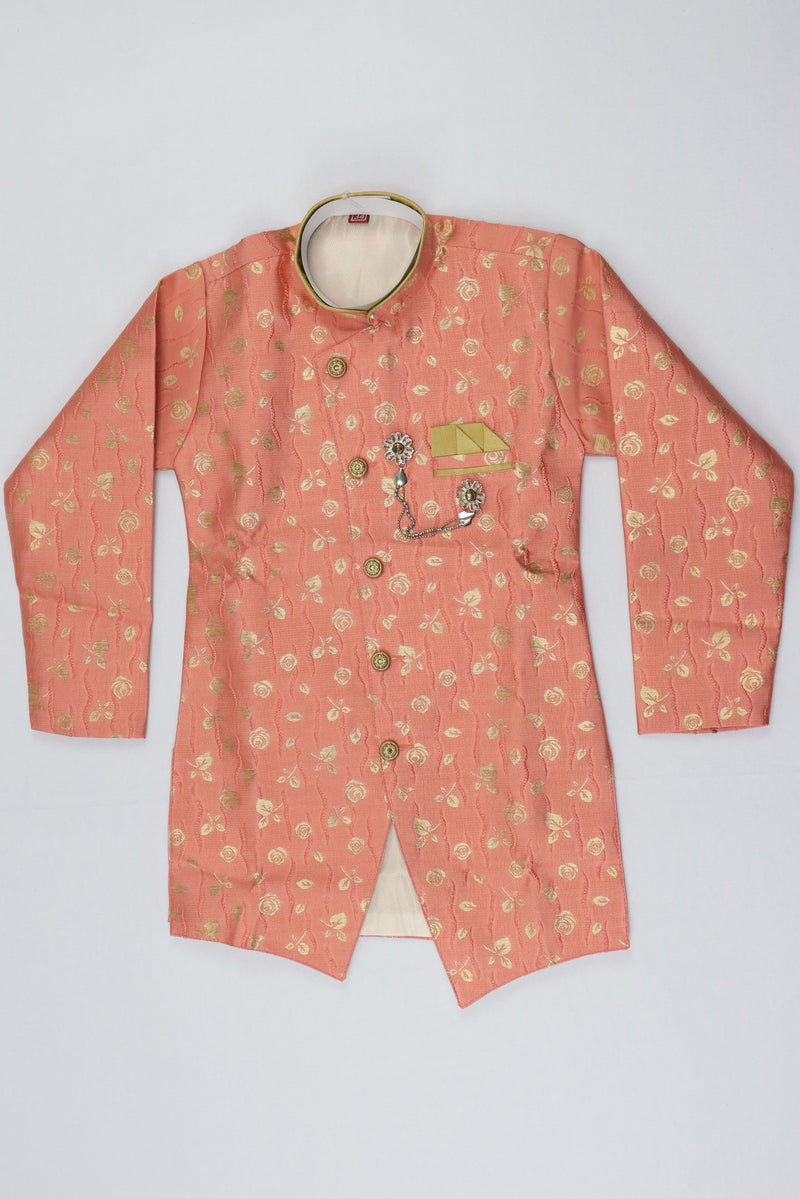 FLAMINGO PINK BOYS FULL SLEEVE KURTA PYJAMA SET GRABO365