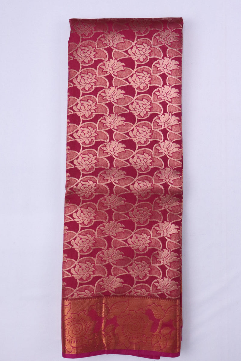 RUBY PINK ART SILK SAREE WITH GOLDEN ZARI BORDER GRABO365