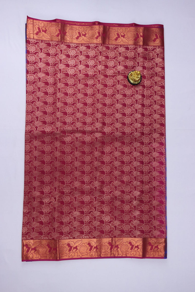 RUBY PINK ART SILK SAREE WITH GOLDEN ZARI BORDER GRABO365