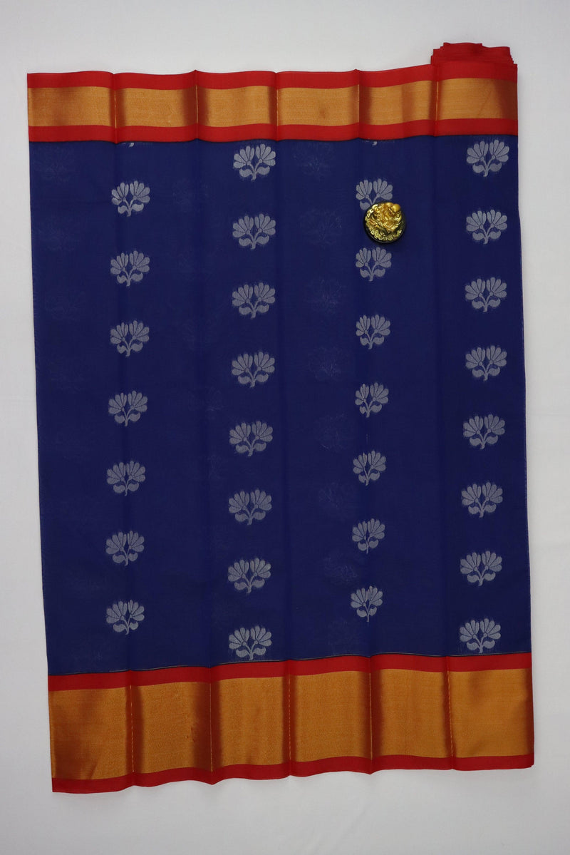 ROYAL BLUE UPPADA SILK COTTON SAREE GRABO365