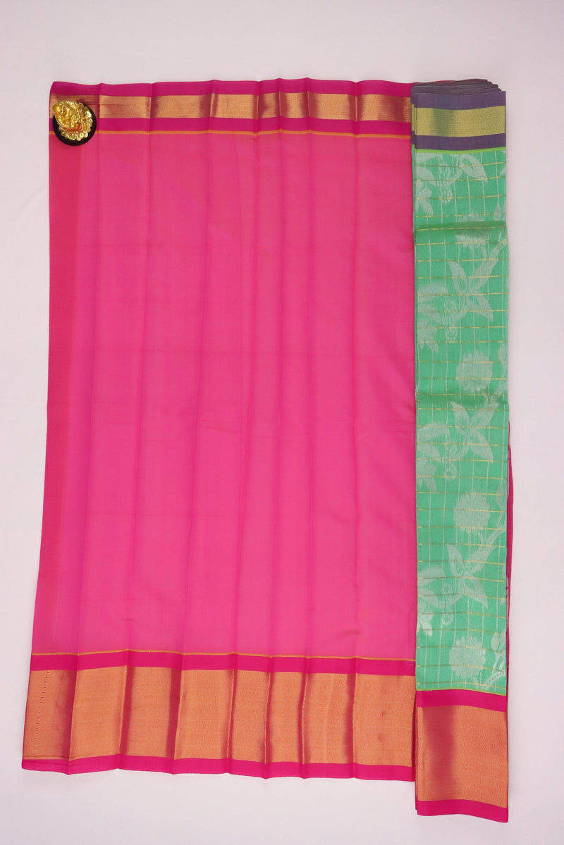 SEAFOAM GREEN UPPADA SILK COTTON SAREE GRABO365