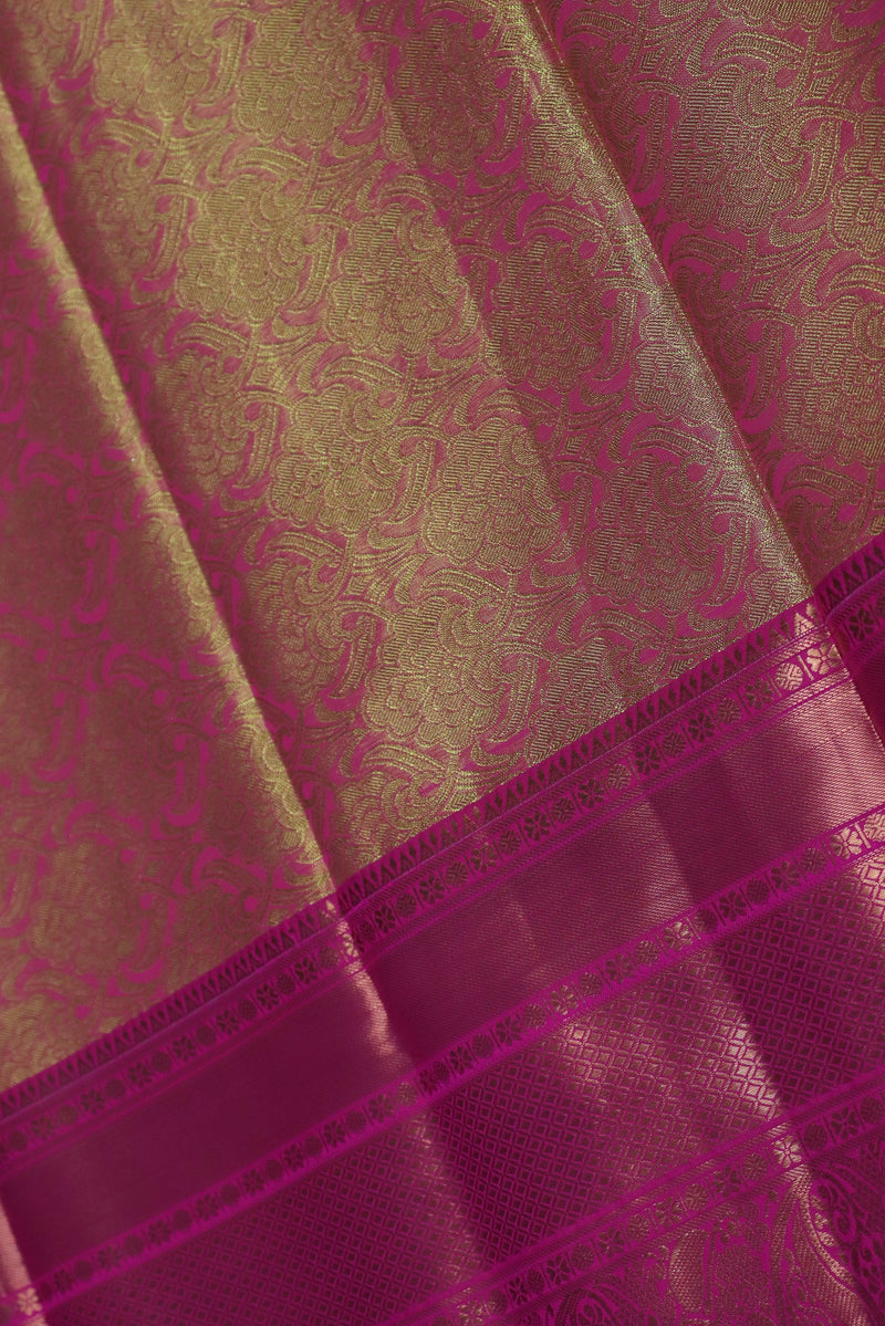 PINK WIDE BORDER TISSUE SILK SAREE GRABO365