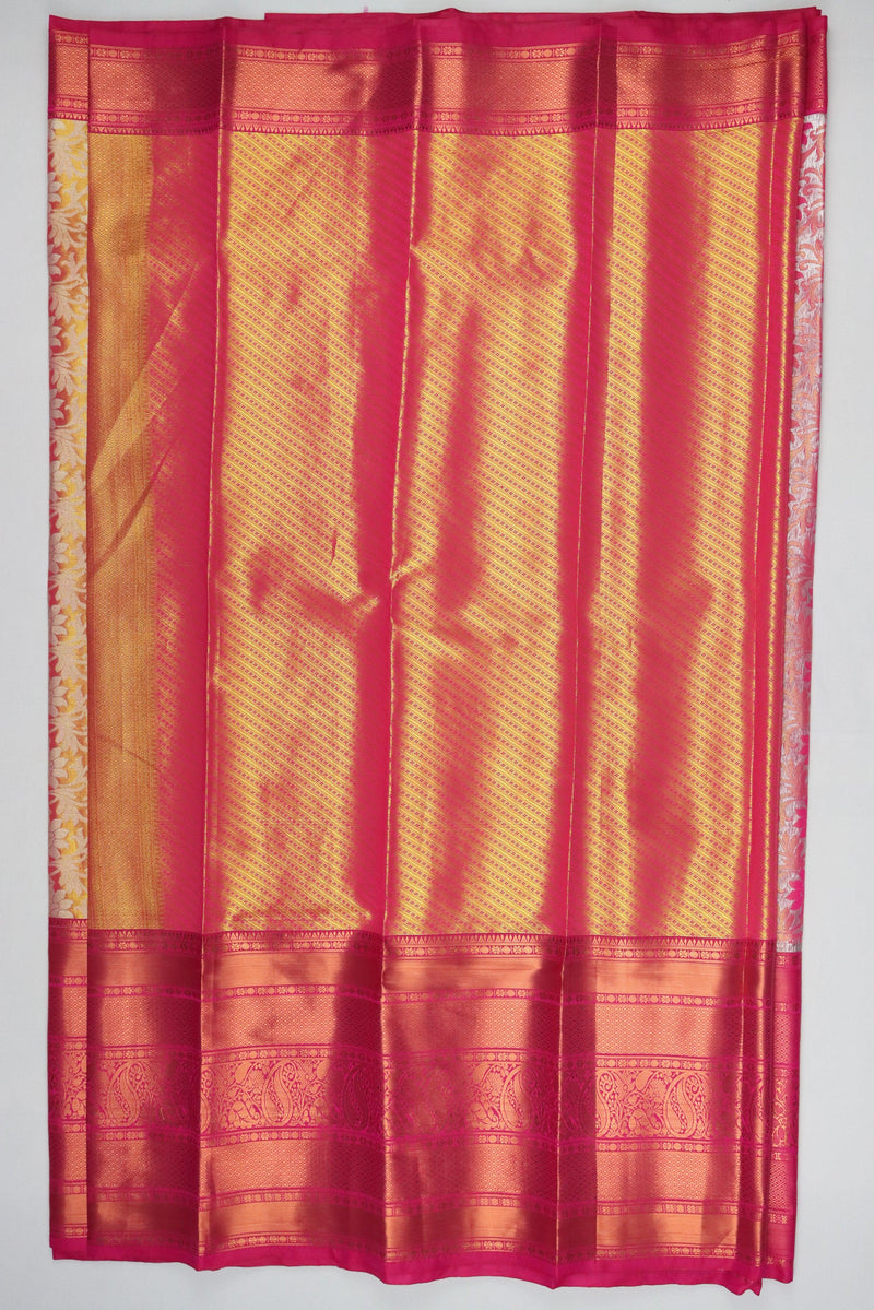 PINK WIDE BORDER TISSUE SILK SAREE GRABO365