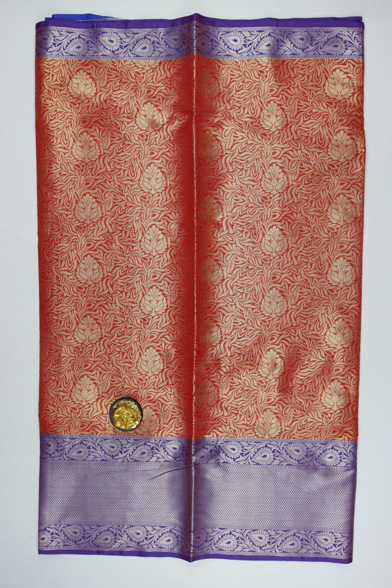 ZARIWORK BROCADE SAREES FOR WOMEN - RED GRABO365