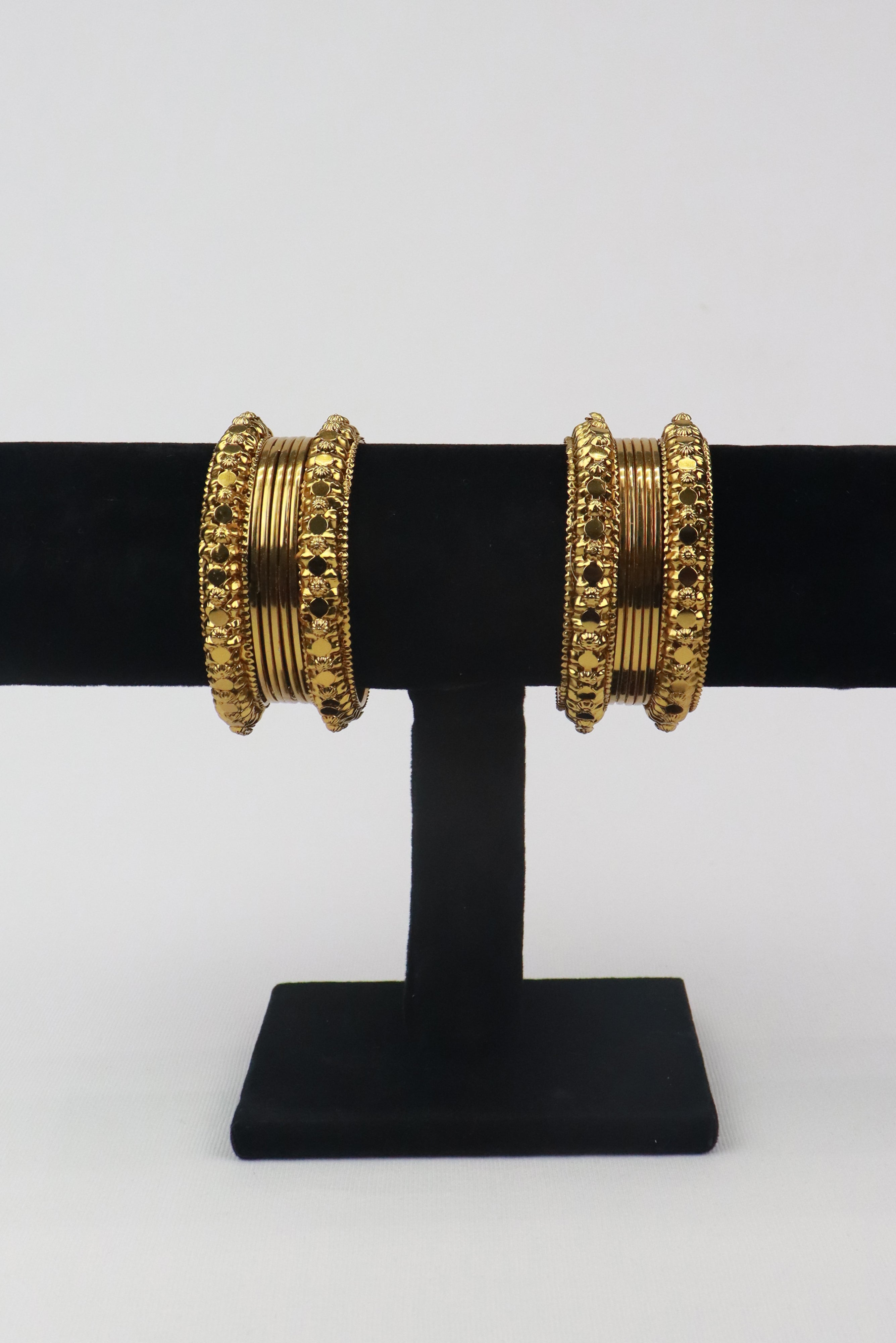 FANCY GOLD BANGLE SET OF 2 GRABO365