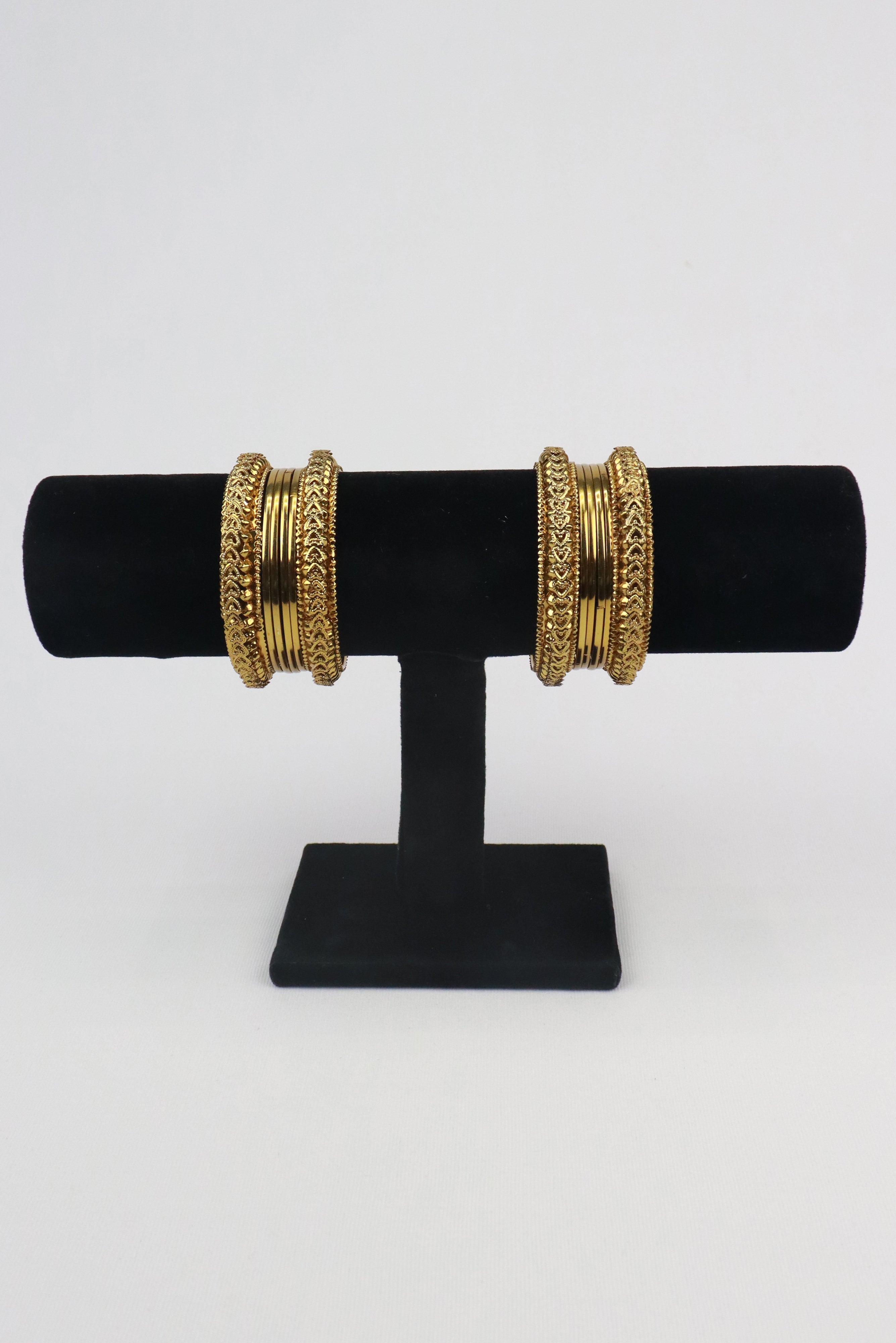 FANCY GOLD BANGLE SET OF 2 GRABO365