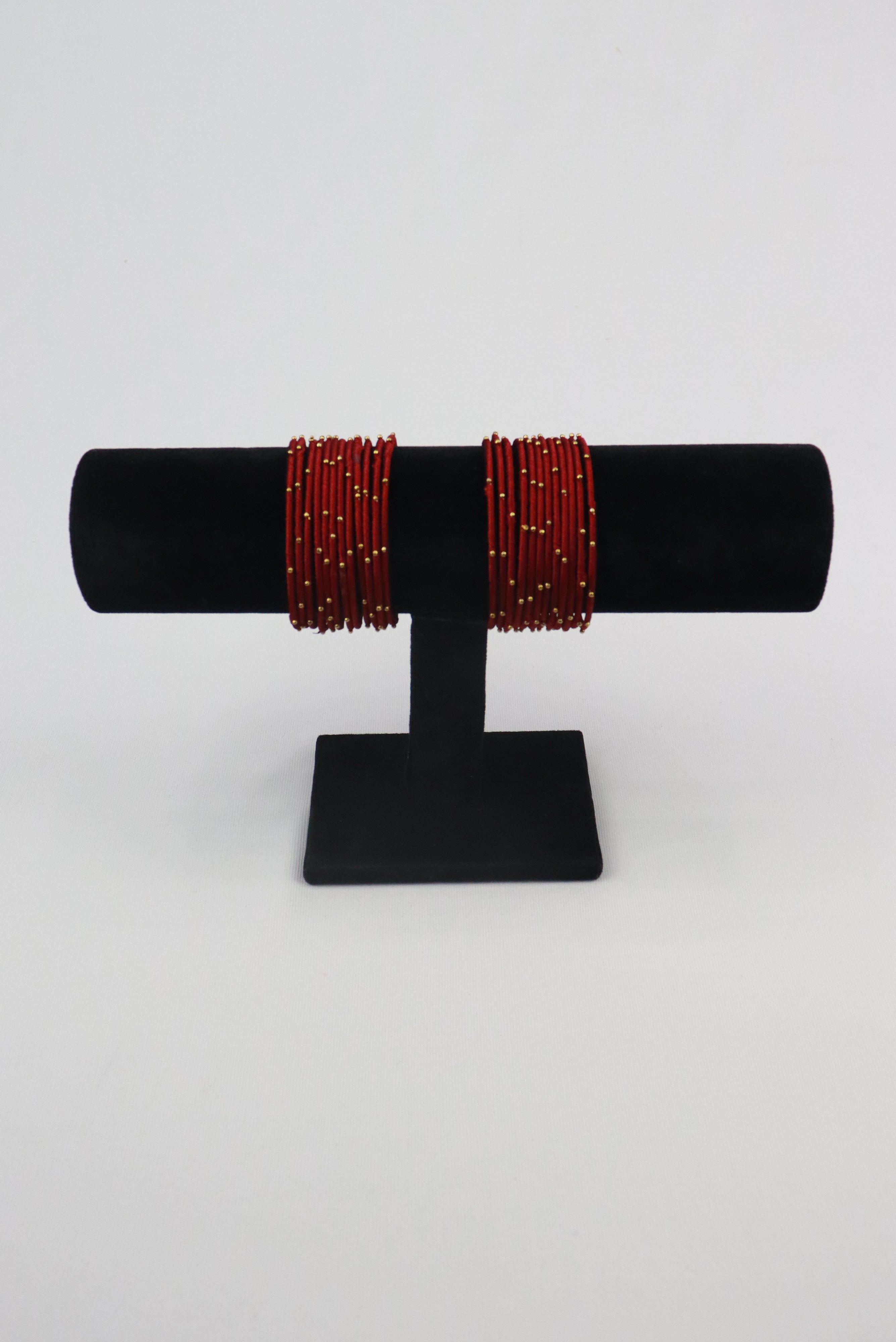 SILK THREAD BANGLE SET OF 24 - MAROON GRABO365