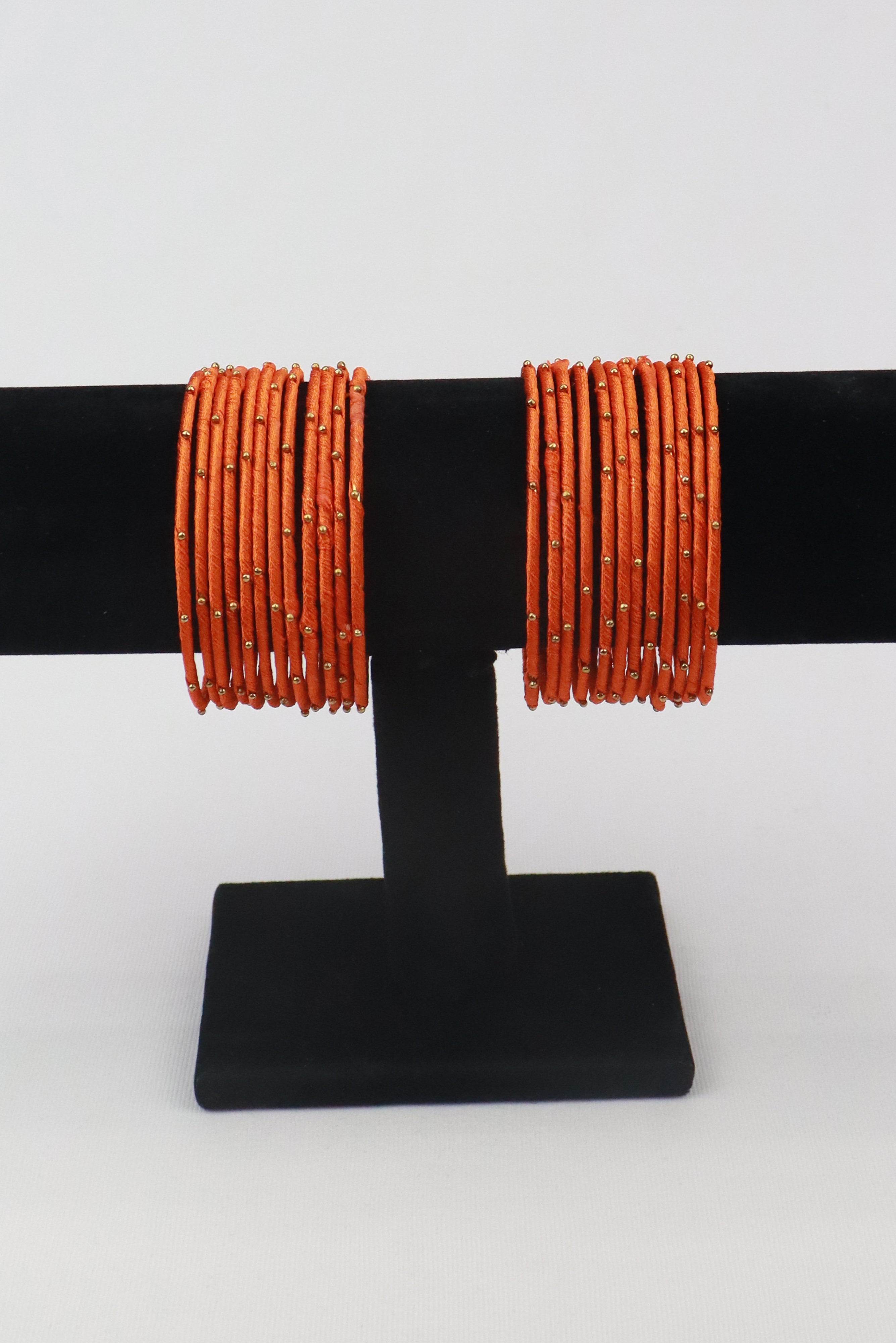 SILK THREAD BANGLE SET OF 24 - ORANGE GRABO365