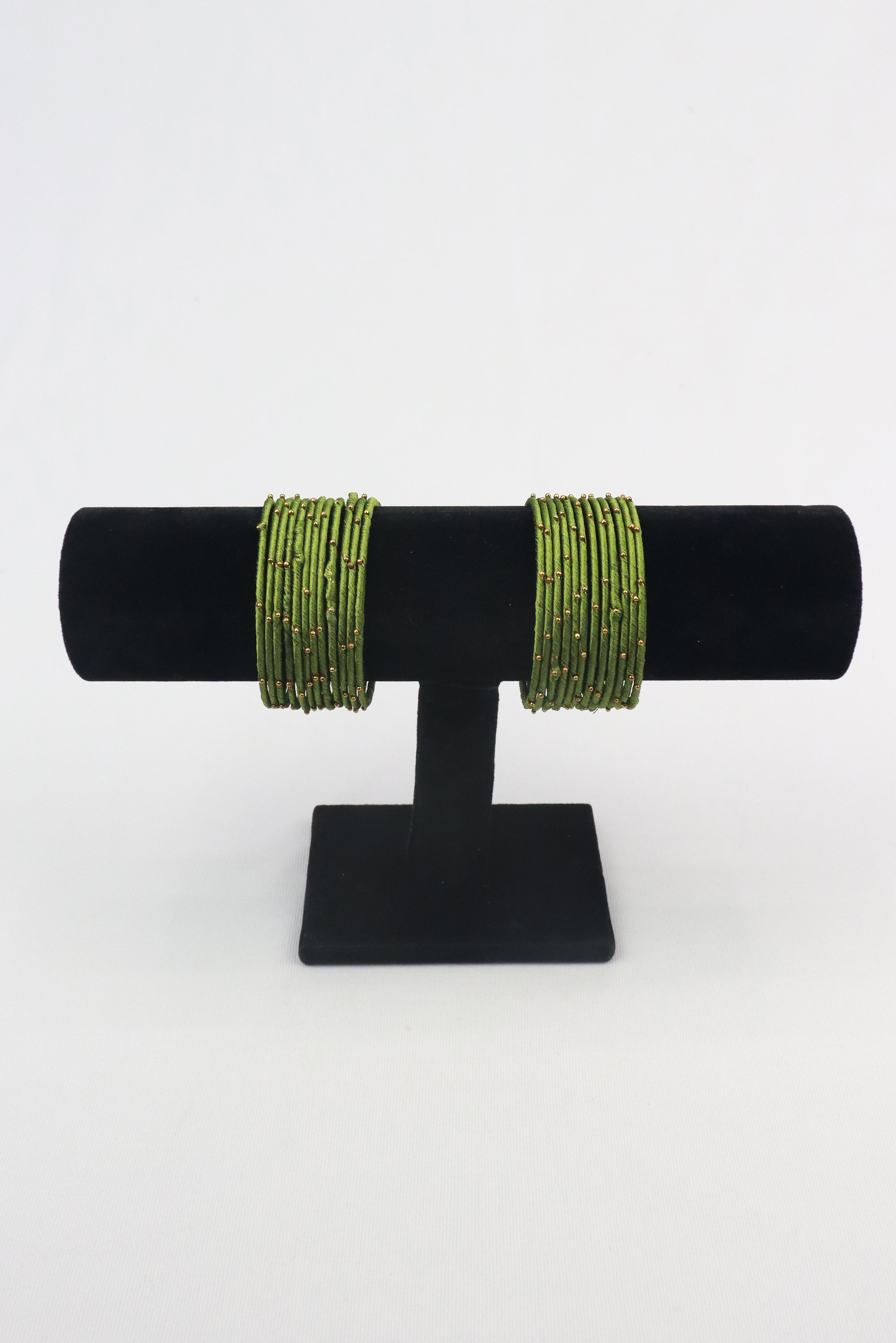 SILK THREAD BANGLE SET OF 24 - GREEN GRABO365