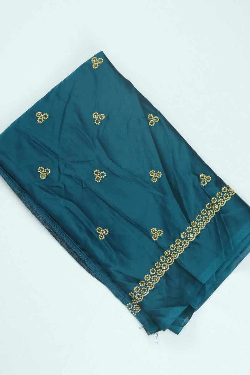 WOMEN'S SHARK TEAL SEMI STITCHED LEHENGA CHOLI WITH DUPATTA GRABO365