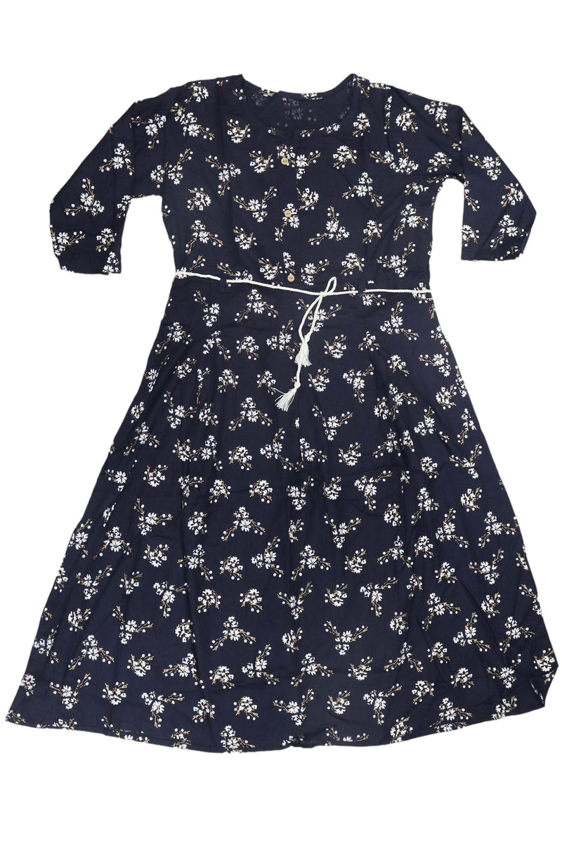 WOMEN'S NAVY BLUE KURTIS GRABO365