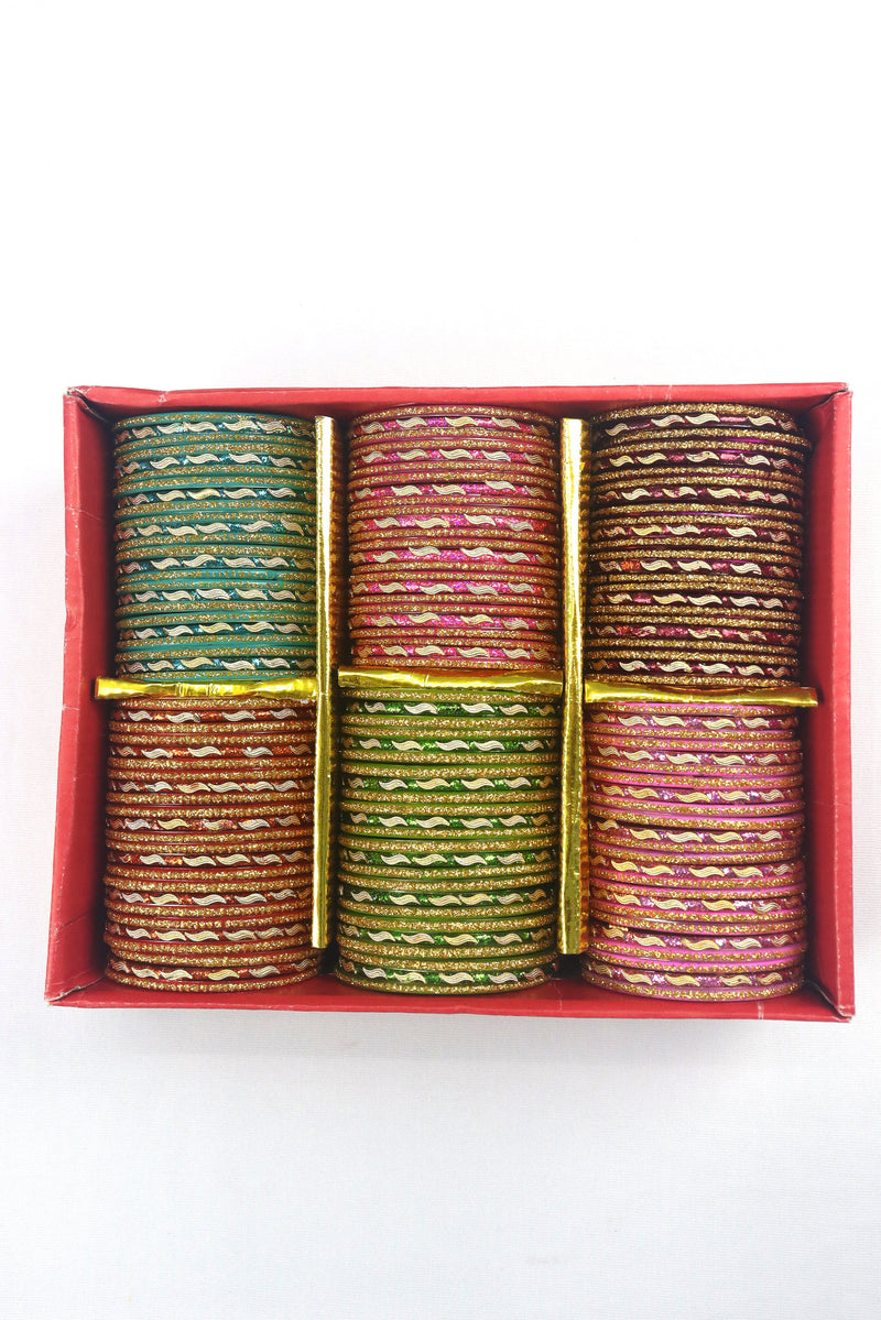 6 COLOUR DESIGNER WEDDING BANGLE BOX SET OF 144 GRABO365