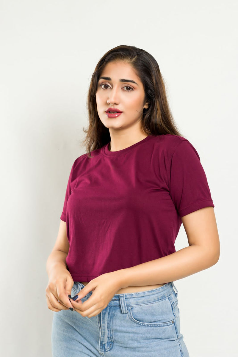 Maroon Crop Top by GRABO365®