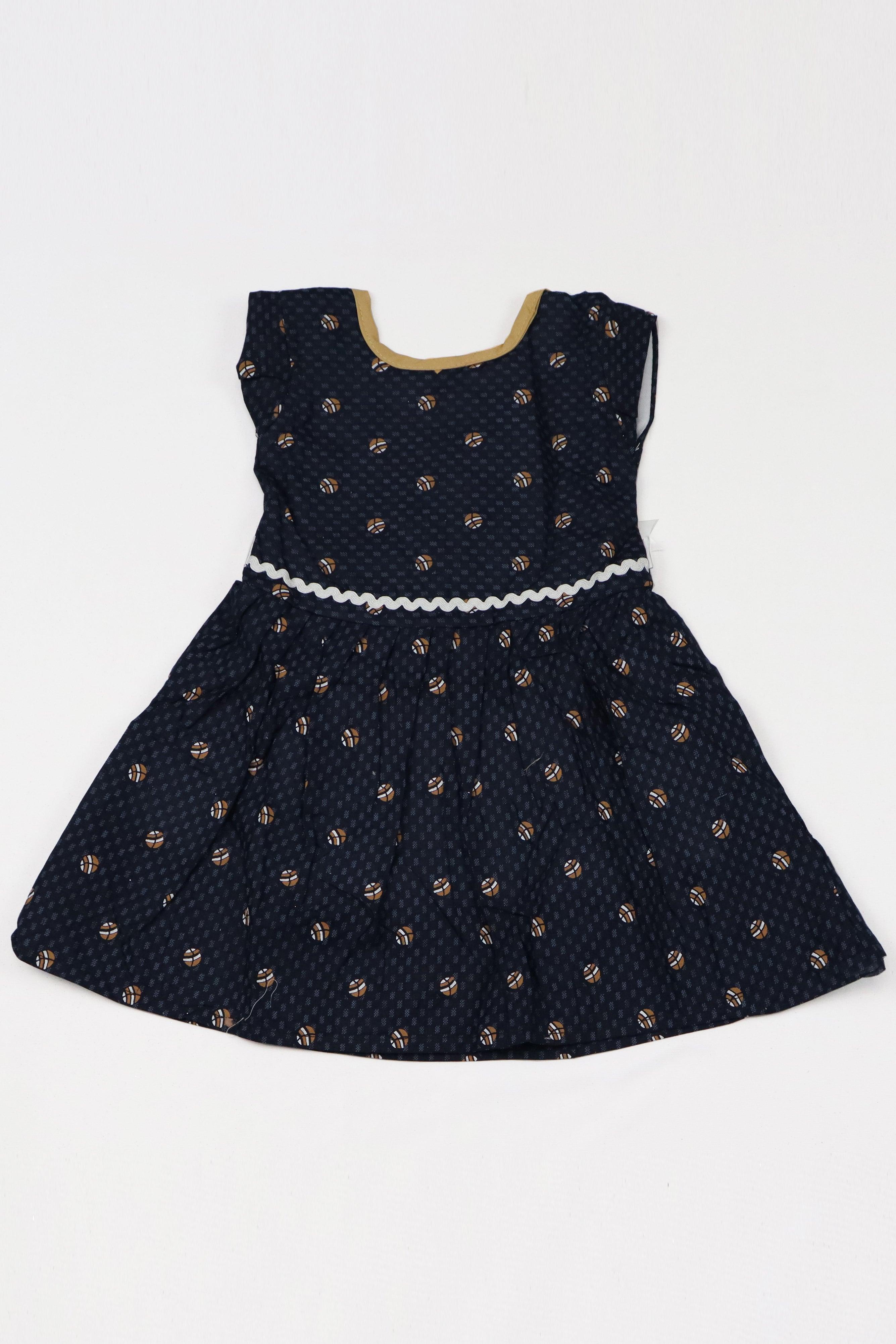 KIDS BABY GIRL DRESS - NAVY BLUE GRABO365