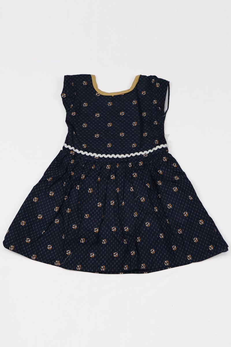 KIDS BABY GIRL DRESS - NAVY BLUE GRABO365