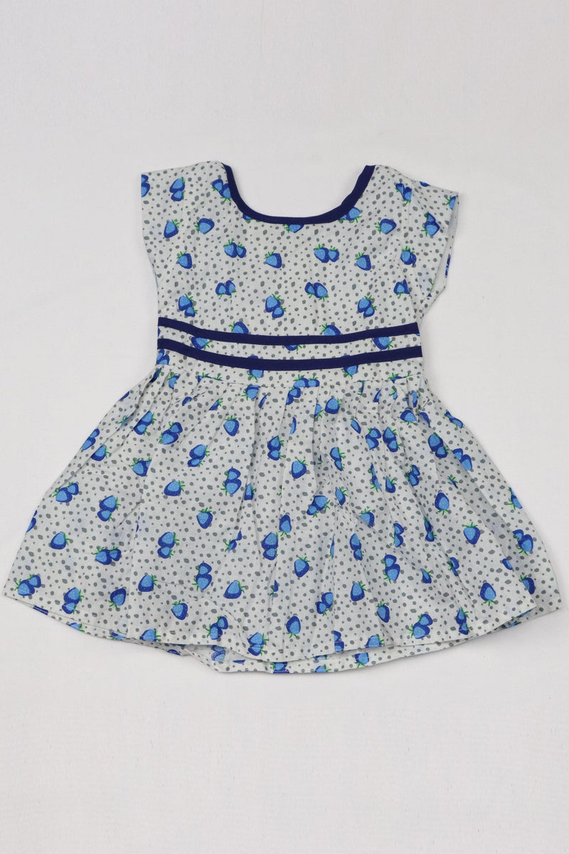 KIDS BABY GIRL DRESS - WHITE AND BLUE GRABO365