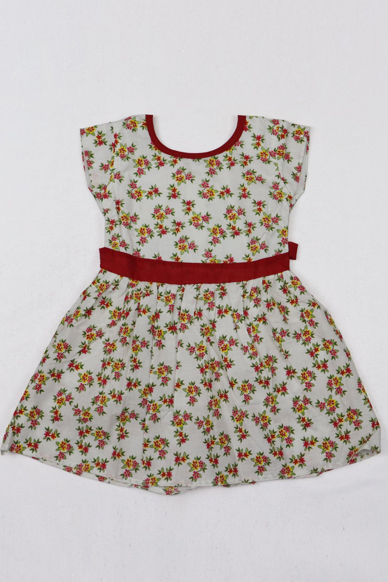 KIDS BABY GIRL DRESS - WHITE AND RED GRABO365