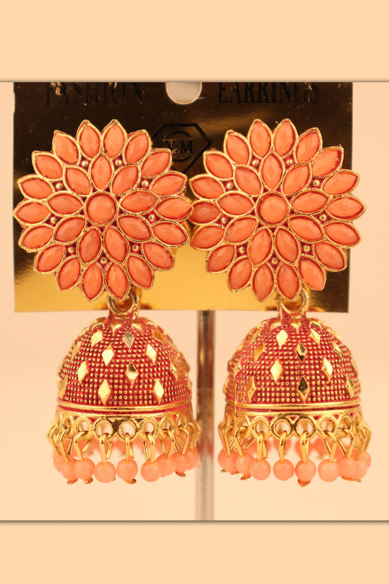 TRADITIONAL FLORAL FANCY JHUMKA EARRINGS GRABO365