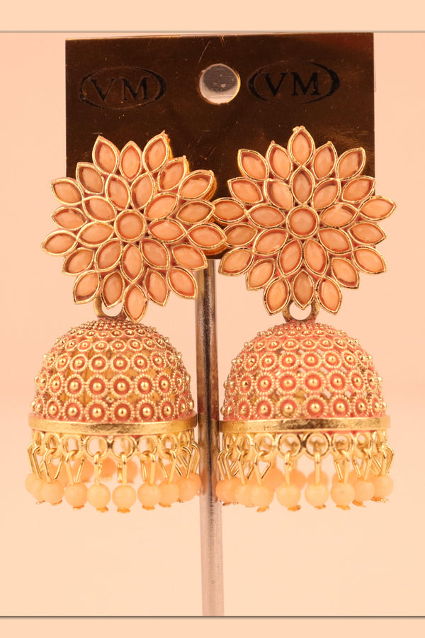 TRADITIONAL FLORAL FANCY JHUMKA EARRINGS GRABO365