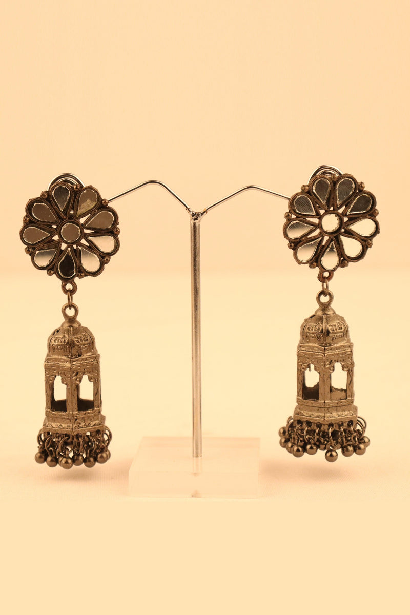 MAHAL SHAPE LONG JHUMKA EARRINGS GRABO365