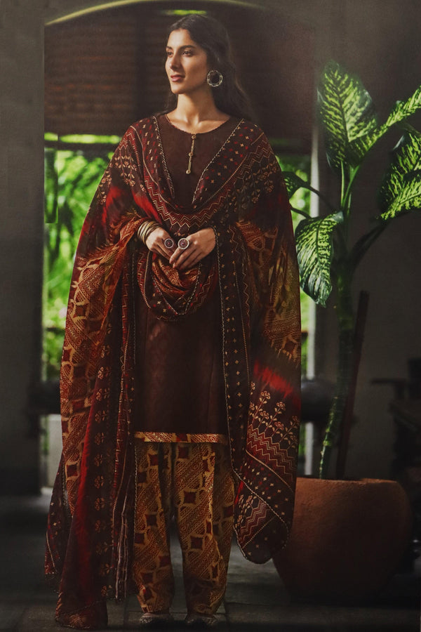 WOMEN'S SALWAR KAMEEZ- BROWN GRABO365