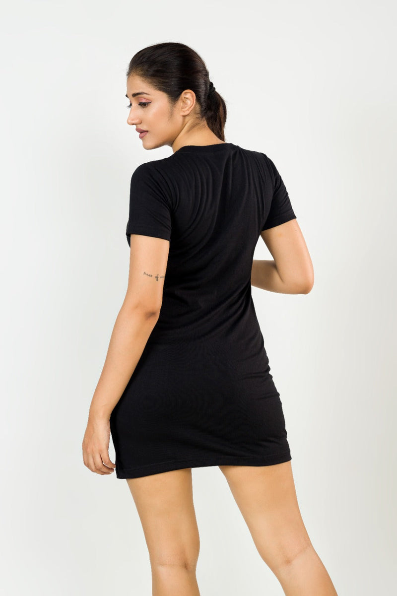 Black T-Shirt Dress by GRABO365® GRABO365