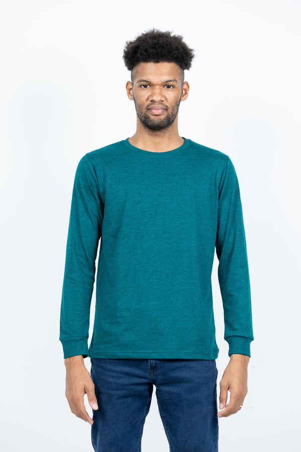 GRABO365® DESIGN Long Sleeve T-shirt with crew neck in Teal Green GRABO365