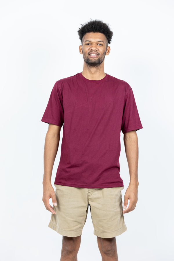 GRABO365® DESIGN Oversized T-shirt with crew neck in Maroon GRABO365