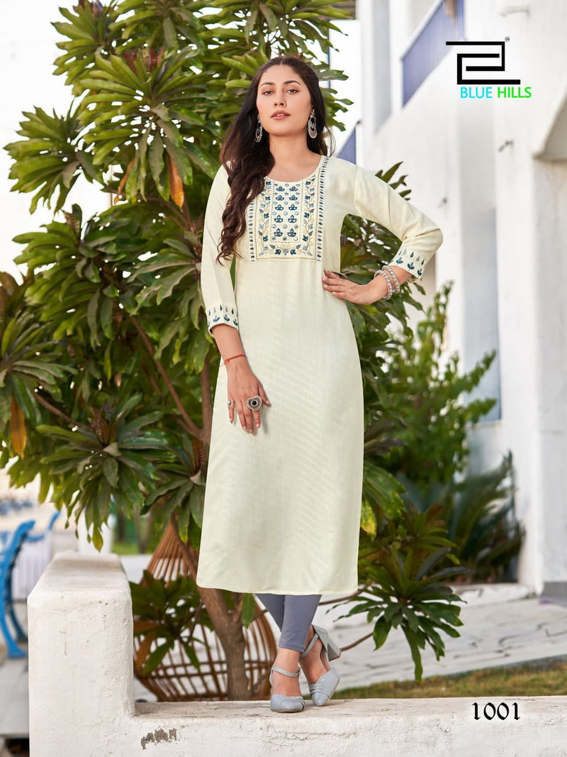 WOMEN'S DESIGNER CREAM COLOUR KURTIS GRABO365